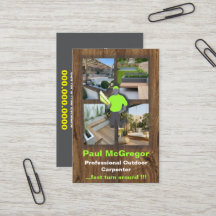 Cartão De Visita Professional Outdoor Carpenter Bu
