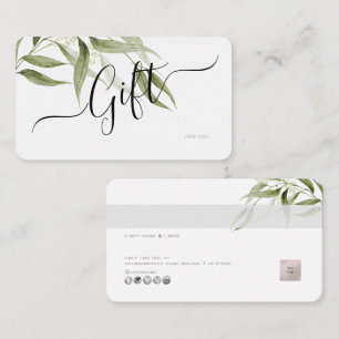 Carte De Visite Carte-cadeau électronique Eucalyptus minimaliste P