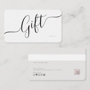 Carte De Visite Carte-cadeau électronique minimaliste PixDezines
