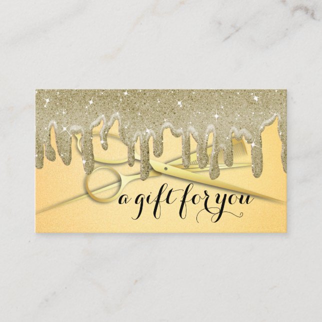 Carte De Visite Carte-cadeau Parties scintillant de salon de coiff (Devant)