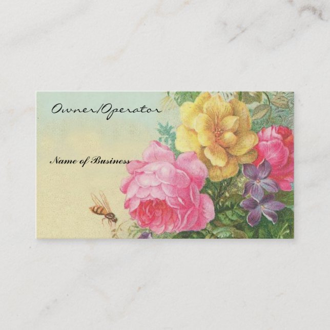 Carte De Visite Carte-Cru d'affaires floral (Devant)