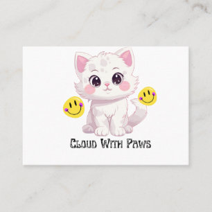 Carte De Visite "Carte de visite Cloud With Paws Mignon Chat Fluff