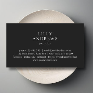 Carte de visite Carte de visite minimal noir et bl