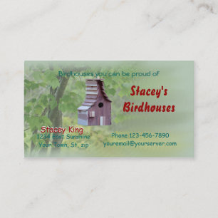 Carte De Visite Carte-personnaliser d'affaires du cèdre Birdhouse