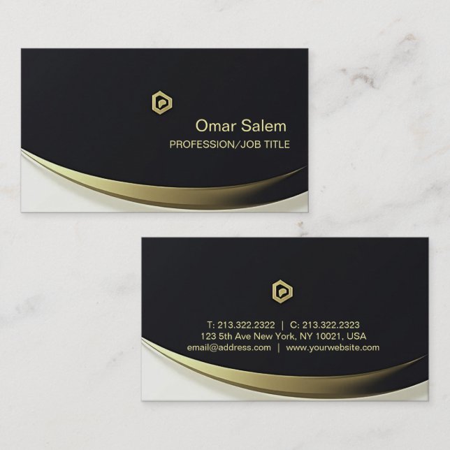 Carte De Visite "cartes de visite de luxe qui allient luxe et mode (Devant / Derrière)