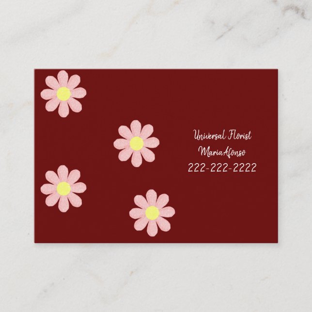 Carte de visite, Cartes de visite fleuristes (Devant)