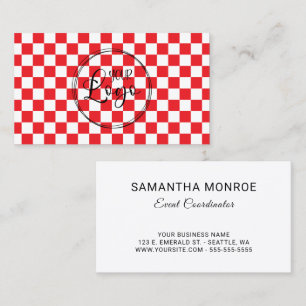 Carte De Visite Carton rouge et blanc du logo de l'entreprise