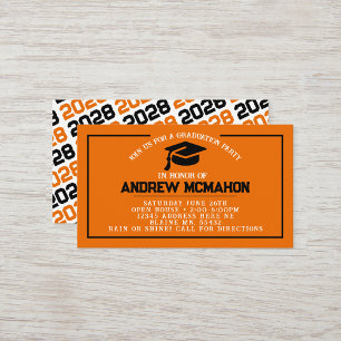 Carte De Visite Cartons d'invitation de remise de diplômes Orange