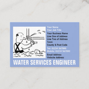 Carte De Visite Cartoon de l'ingénieur des services d'eau