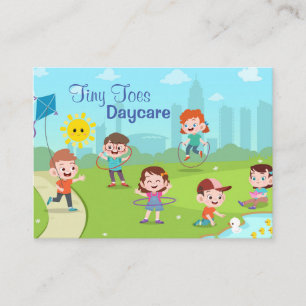 Carte De Visite Cartoon Enfants Jouant Garderie