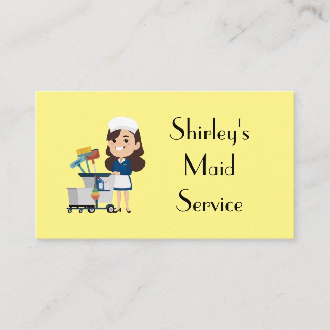 Carte De Visite CARTOON Girl Shirley's Maid Service Code QR (Devant)