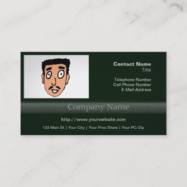 Carte De Visite Cartoon Mauvais ramassage ligne Slimy Mustache Guy (Devant)
