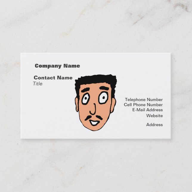Carte De Visite Cartoon Mauvais ramassage ligne Slimy Mustache Guy (Devant)