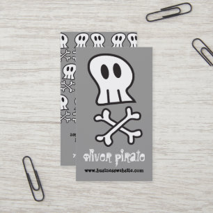 Carte De Visite Cartoon Pirate Ship Skuls Bones Amusants Garçons c