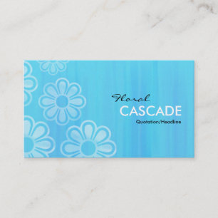 Carte De Visite Cascade florale - Texture peinte en bleu