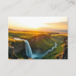 Carte De Visite Cascade Nature Extérieur Paysage Calme