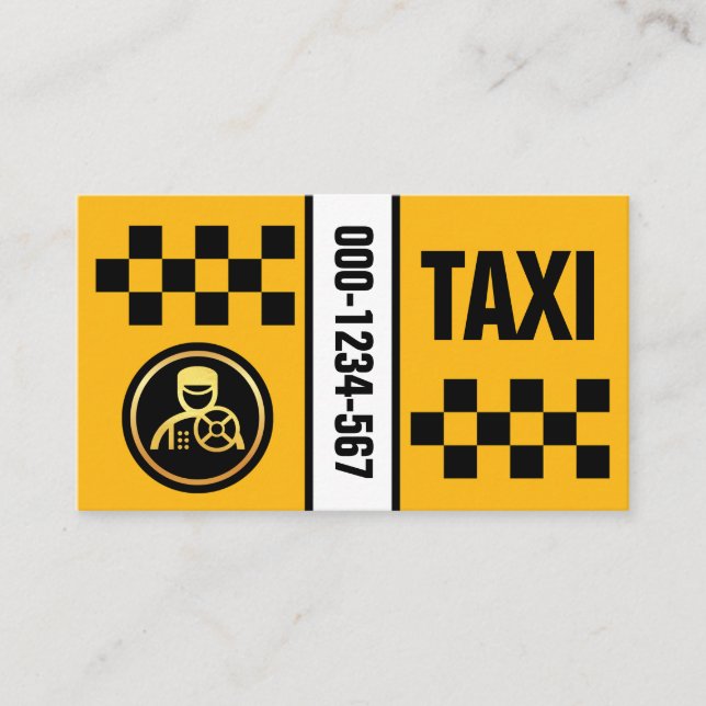 Carte De Visite Case à cocher Taxi jaune (Devant)