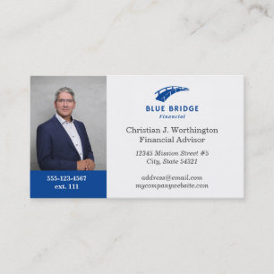 Carte De Visite Casque bleu standard personnalisé Société Logo Fin