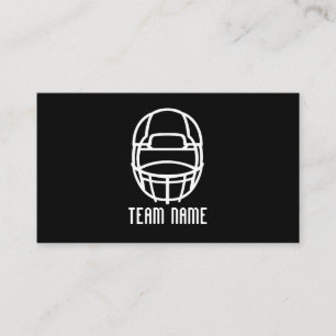Carte De Visite Casque de football noir, footballeur, entraîneur d