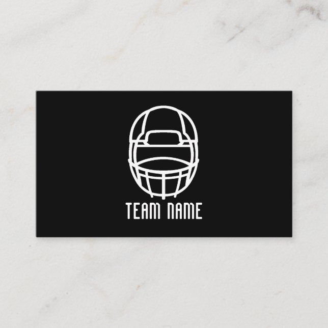 Carte De Visite Casque de football noir, footballeur, entraîneur d (Devant)