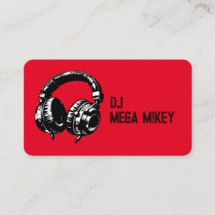 Carte De Visite Casque de musique noir pour danse DJ fête d'annive