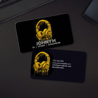 Carte De Visite Casque de musique pour DJ professionnel moderne au