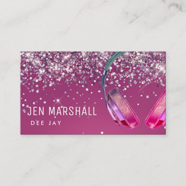 Carte De Visite Casque DJ violet (Devant)