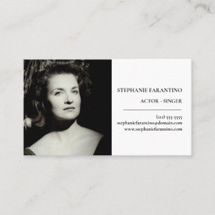 Carte De Visite Casque photo en noir et blanc pour acteur simple