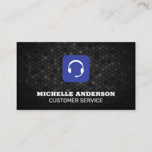 Carte De Visite Casque Rep Service client   Géométrique