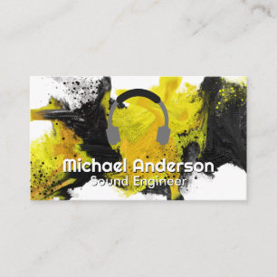 Carte De Visite Casques de musique   Aquarelle Artistique