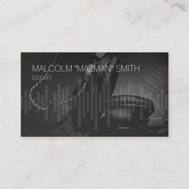Carte De Visite Casques de ondes DJ de Deejay Disk Jockey (Devant)