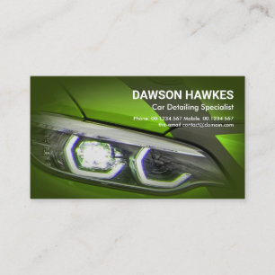 Carte De Visite Casques de voiture de sport vert Détail auto