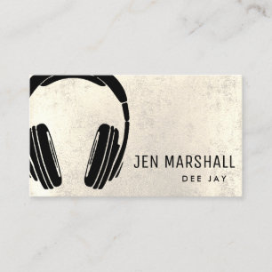 Carte De Visite Casques DJ avec effet numérique immétallique