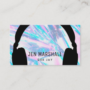 Carte De Visite Casques DJ sur holographie fausse