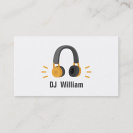 Carte De Visite Casques gris orange DJ Disque Jockey