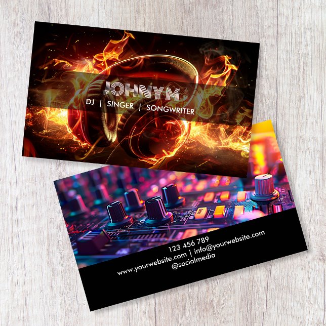 Carte De Visite Casques modernes DJ Songwriter Music Singer (Créateur téléchargé)