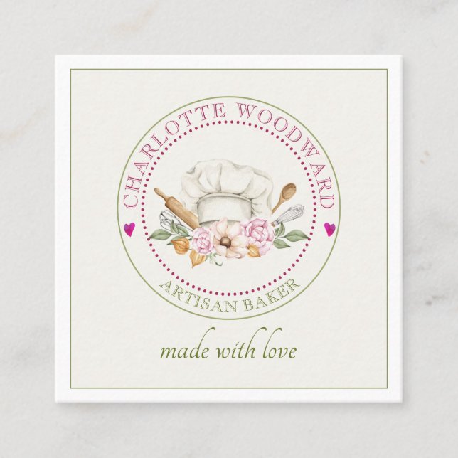 Carte de visite Casquette Baker Chefs (Devant)