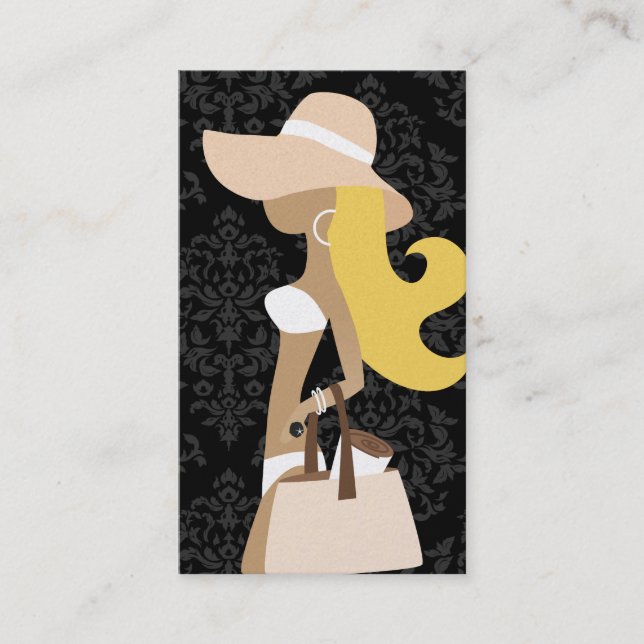 Carte De Visite Casquette de blonde de Fashionista de bikini de (Devant)