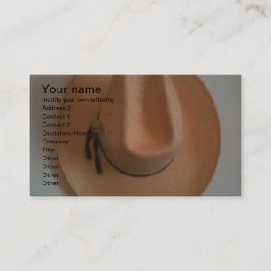 Carte De Visite casquette de cowboy ou de cow-girl