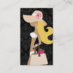 Carte De Visite Casquette floral de blonde de Fashionista de