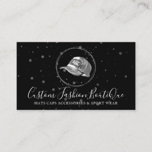 Carte De Visite Casquette Sport Casquette en argent noir