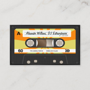 Carte De Visite Cassette audio orange/jaune Musique DJ Disc Jockey
