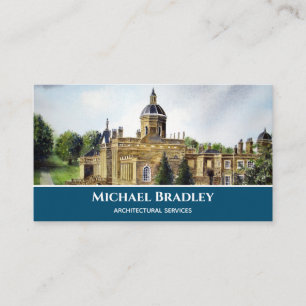 Carte De Visite Castle Howard York England Aquarelle Paysage
