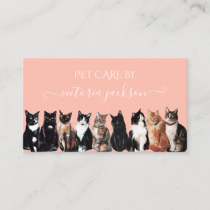 Carte De Visite Cat Service De Garderie Animaux Salon Pour Animaux