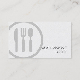 Carte De Visite Caterer Bold Cutlery Icon Food Service