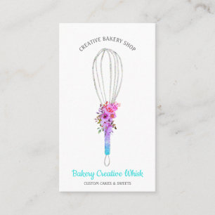 Carte De Visite Caterer Whisk logo pâtisserie boho