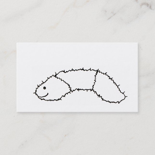 Carte De Visite Caterpillar - art mignon de dessin d'ours laineux (Devant)