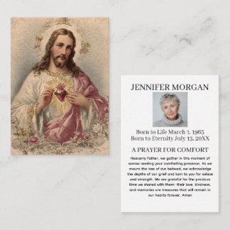 Carte De Visite Catholic Funeral Memorial Jesus Prayer Holy Card