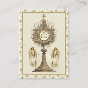Carte De Visite Catholique Jésus-Anges Eucharistie Prière Pâques B