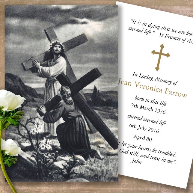 Carte De Visite Catholique Perte Jésus funéraire Prière Sympathie  (catholic, religious, celebration of life, in loving memory of, prayer cards for bereavement)